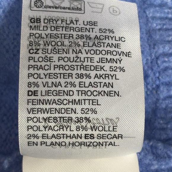 & Other Stories Wool Blend Mock Neck Crop Sweater in Light Blue - Medium - Picture 7 of 8